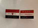 MUFC Flag Design Pin Badge Package