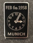 MUFC Munich Memorial Clock Pin Badge - Black