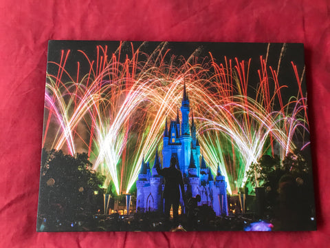 Disney Castle Glittered Canvas